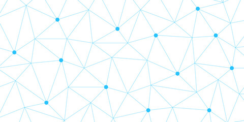 Blue network. futuristic connection technology background with dots and lines for desktop. Structure molecule and communication. Template for science and technology presentation, Vector illustration.	