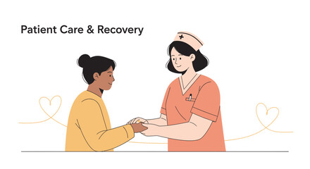 Compassionate Nurse Gently Holding Patient's Hand, Offering Dedicated Recovery Aid