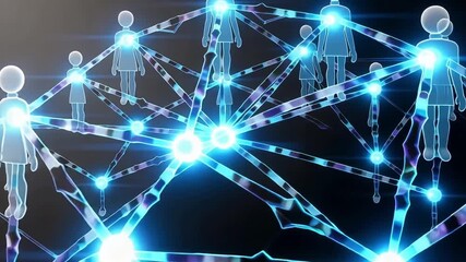 Dynamic interconnected people network symbolizing global connection and collaboration in digital age - Powered by Adobe