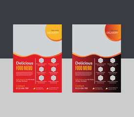 Set of restaurant menu and flyer design templates modern with colorful size A4 size.burger & healthy food business promotion flyer.