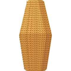 Simple Woven Basket Texture Object with Beige Brown Color and Geometric Shape on White Transparent Background