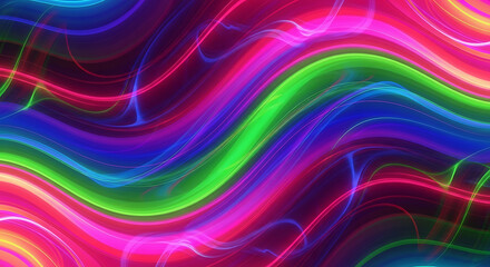 Vibrant, dynamic, and colorful wavy lines A visual symphony of light and energy - abstract art concept