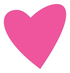 Cartoon pink heart icon. Isolated vector illustration, JPEG version.
