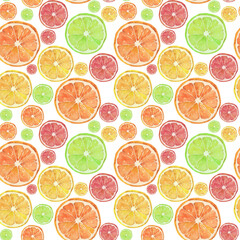 Citrus Juice Pattern . Watercolor illustration, drawing for fabric.