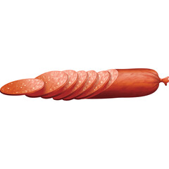 Sliced Smoked Sausage With Transparent Background For Culinary Use