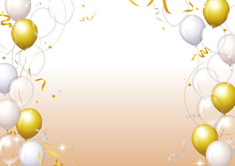 クリスマス、ニューイヤーなどパーティーイメージの煌びやかなバルーンのベクター背景