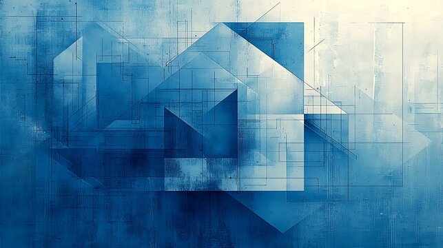 Creative architectural layout showcasing overlapping transparent shapes and materials image