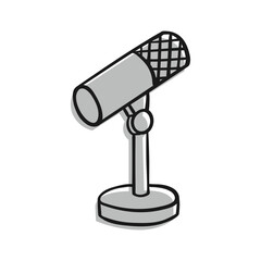 Studio Microphone Icon. Simple Podcast Microphone Illustration.