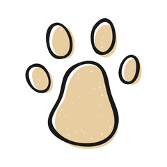 Hand Drawn Paw Print Icon