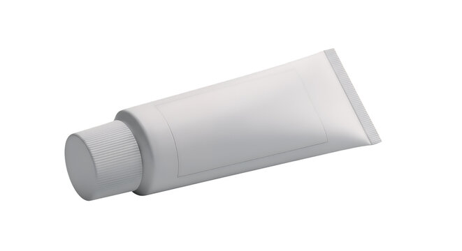 Versatile blank white cosmetic tube, perfect for cream, lotion, or medical ointment packaging, clean generic mockup isolated on a clean transparent background