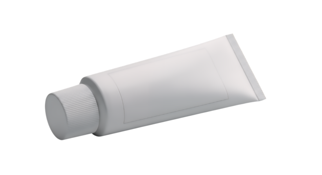 Versatile blank white cosmetic tube, perfect for cream, lotion, or medical ointment packaging, clean generic mockup isolated on a clean transparent background
