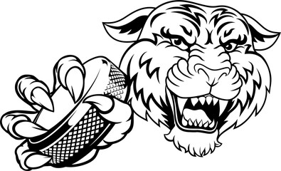 Tiger Ice Hockey Team Sports Cartoon Mascot