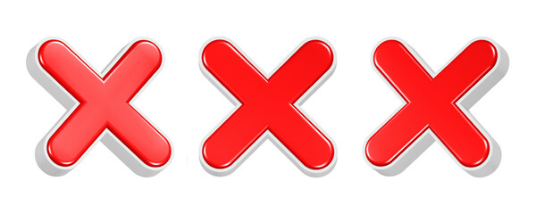 Fototapeta premium 3d rendering icon cross in red color