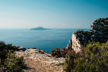 Amazing landscape with islands and impressive cliffs in South of France