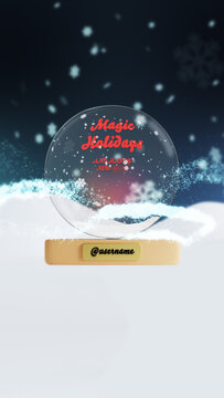 Christmas Snowglobe Greeting &ndash; Vertical Holiday Logo Reveal