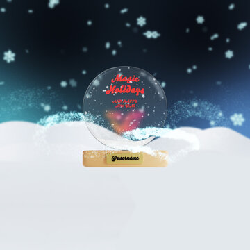 Christmas Snowglobe Greeting &ndash; Square Holiday Logo Reveal