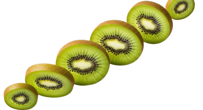 Kiwi slices diagonal pattern transparent background cutout png