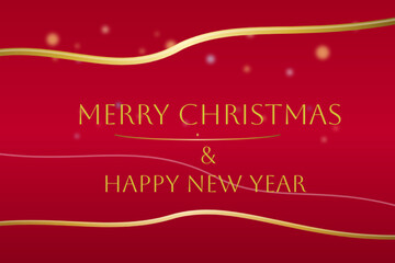 Elegant Christmas Card with Red and Gold Holiday Design