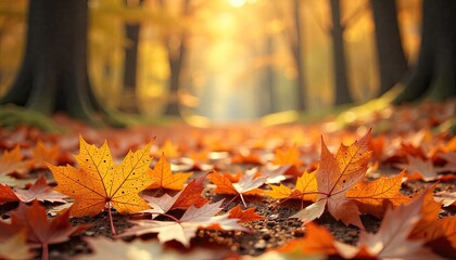 autumn leaves in the forest