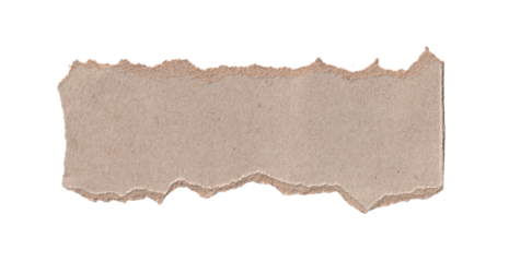 torn brown textured paper isolated on transparent background
