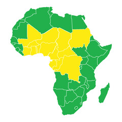 Africa Map Vector. Africa Continent Map Vector Illustration.