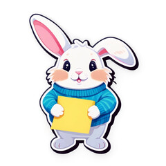 cute adorable fluffy rabbit isolated on transparant background