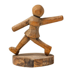 Wooden Figurine Artistry in Motion Handcrafted Home Decor Folk Art Sculpture Woodworking Decoration