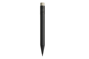Black mechanical pencil with eraser top, a common stationary tool for writing, drawing, and office work