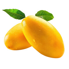 Juicy Mangoes with Leaves A Fresh Tropical Fruit Still Life Natural Food Photography Delicious and