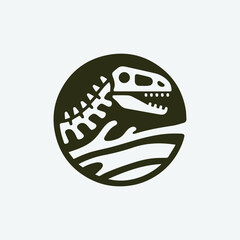 Dinosaurus Fossil Bone Logo