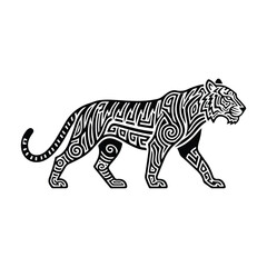 Fototapeta premium Stylized tiger illustration in black