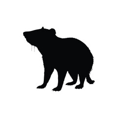 Solid black Tasmanian devil silhouette vector illustration
