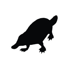 Solid black platypus silhouette vector illustration