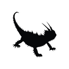 Solid black thorny devil silhouette vector illustration