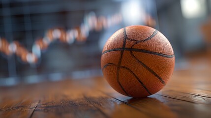 Conceptual basketball market data image showing sports investment opportunities in professional sports.