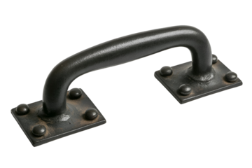 Vintage metal handle isolated on transparent background