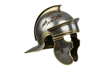 Ancient roman centurion helmet isolated on transparent background