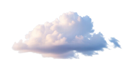 Fluffy white cloud with blue hues transparent background cutout png