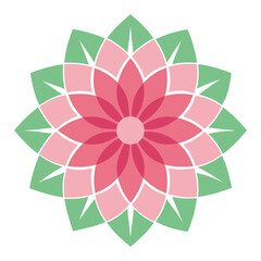 Fototapeta premium Abstract colorful flower vector with leaves and floral elements