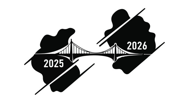 Connecting the future: A bridge symbolizes the transition from 2025 to 2026.