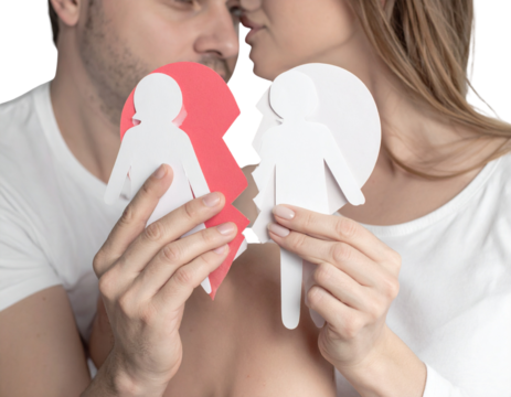 paper family near a broken heart a divorce