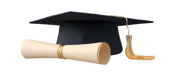 The graduation cap symbolizes pride joy and achievement in education with diploma scroll.
