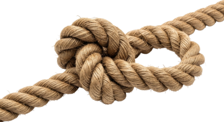 Heart knot made of rope transparent background cutout png