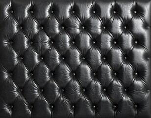 Fototapeta premium Luxurious Black Leather Upholstery Pattern with Diamond Stitching Texture Design