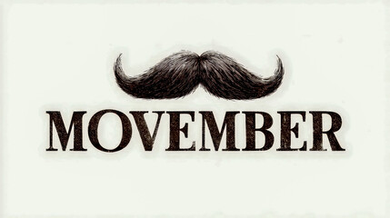 Movember men's health awareness month with mustache supporting prostate cancer research