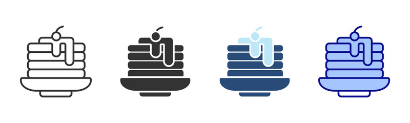 Obraz premium Pancake Icon Set. Designed In Multi Style