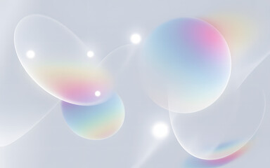 Abstract Transparent Spheres Illustration Isolated Background Effect