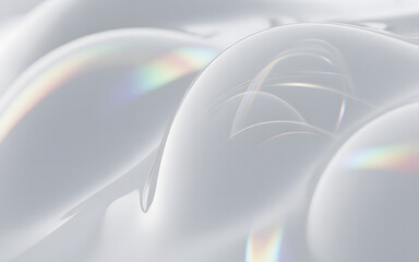 Abstract Transparent Curved Shapes Isolated Background Artistic Design