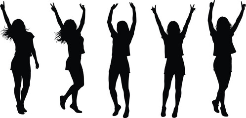 Silhouette, jumping, celebration, energy, freedom, happiness, dance, movement, fitness, active, success, joy, vitality, lifestyle, exercise, dynamic, cheerful, expressive