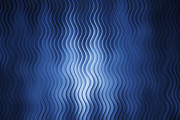Abstract blue background with wavy lines and light in the center area
